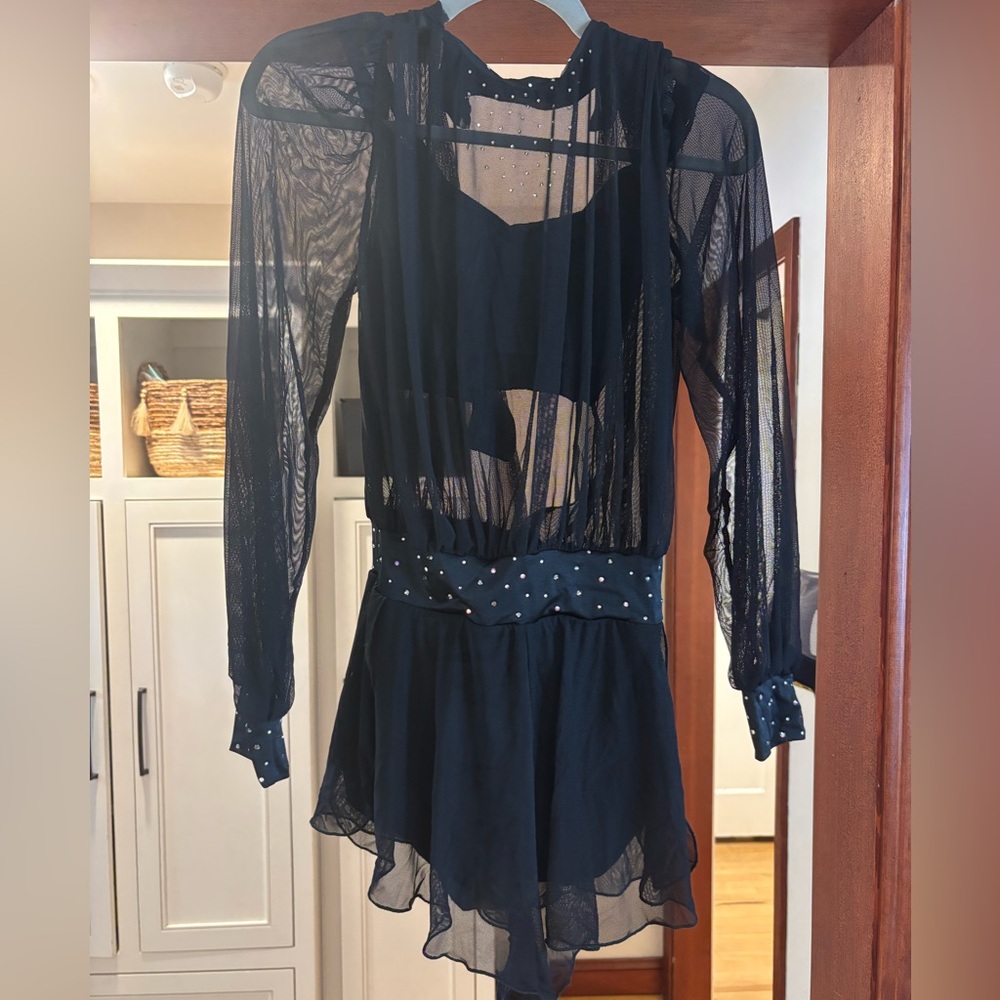 Sheer Black Long Sleeve dance costume